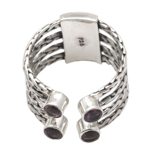 Alternate image for Amethyst and Sterling Silver Cocktail Ring Crab Eyes