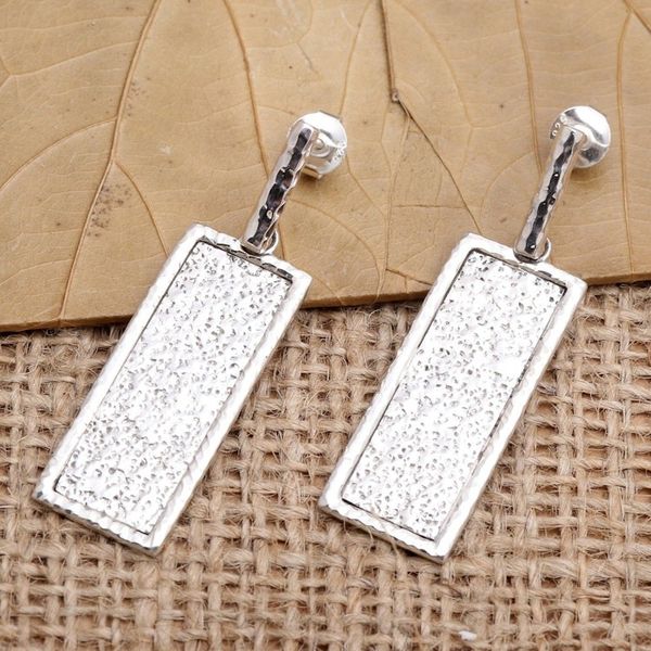 Alternate image for Hand Crafted Sterling Silver Dangle Earrings Reflecting Mirror