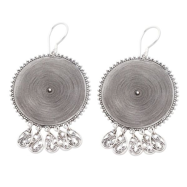 Alternate image for Hand Made Sterling Silver Dangle Earrings Spinning Dreams