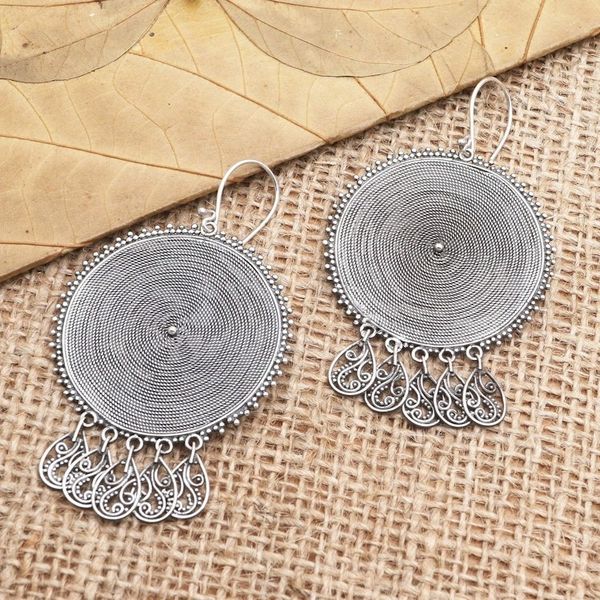 Alternate image for Hand Made Sterling Silver Dangle Earrings Spinning Dreams
