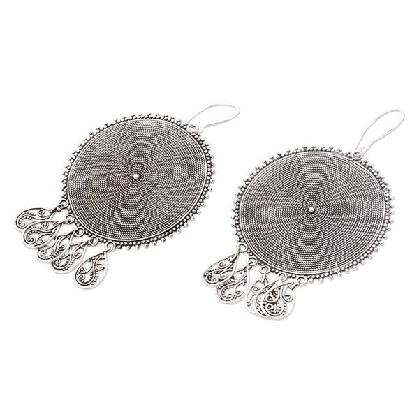 Alternate image for Hand Made Sterling Silver Dangle Earrings Spinning Dreams