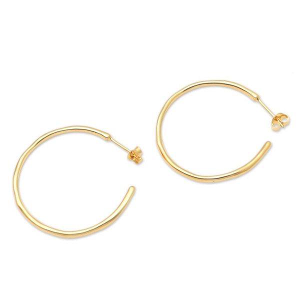 Alternate image for Gold-Plated Brass Half-Hoop Earrings Almost There