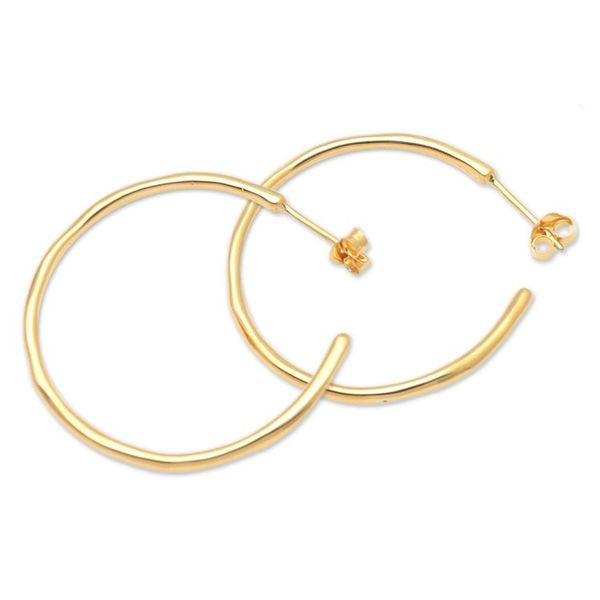 Alternate image for Gold-Plated Brass Half-Hoop Earrings Almost There