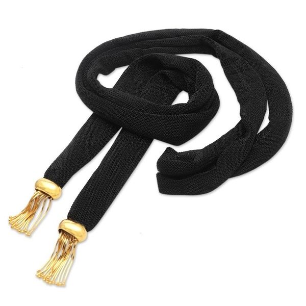 Alternate image for Hand Crafted Gold-Accented Brass and Mesh Wrap Necklace Shadow Power