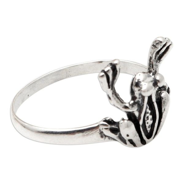 Alternate image for Sterling Silver Frog-Themed Cocktail Ring Dancing Frog