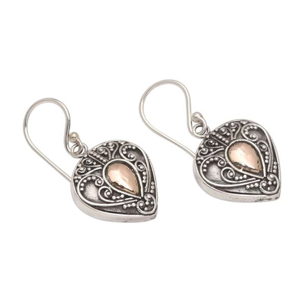 Alternate image for Oxidized Sterling Silver Earrings with Gold Plated Detail Sukawatis Love