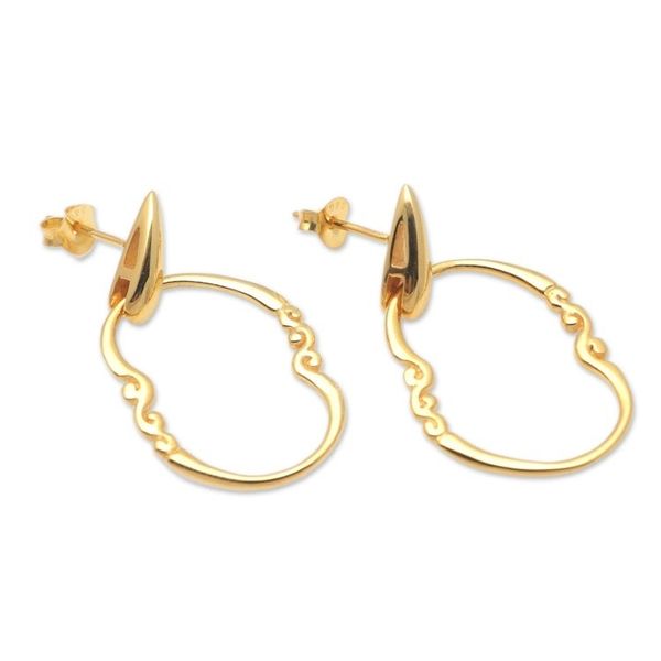Alternate image for Gold-Plated Balinese Dangle Earrings Mango Babies