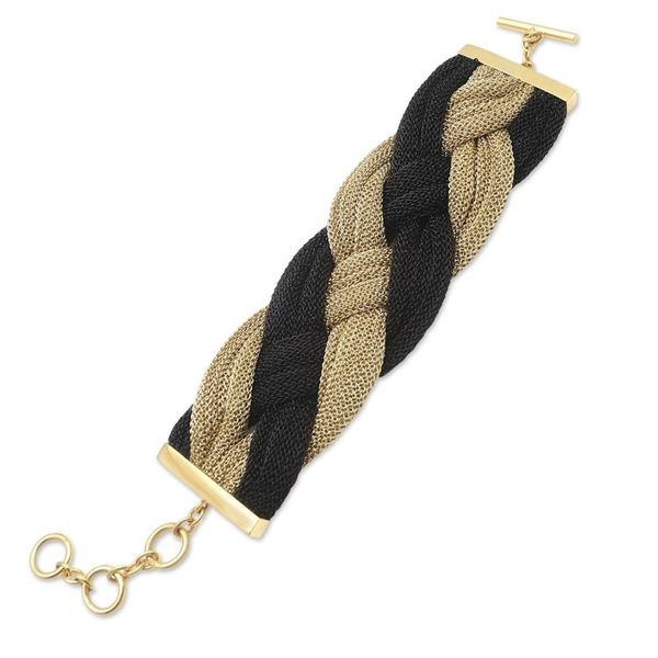 Alternate image for Black and Golden Mesh Woven Bracelet Braided Union