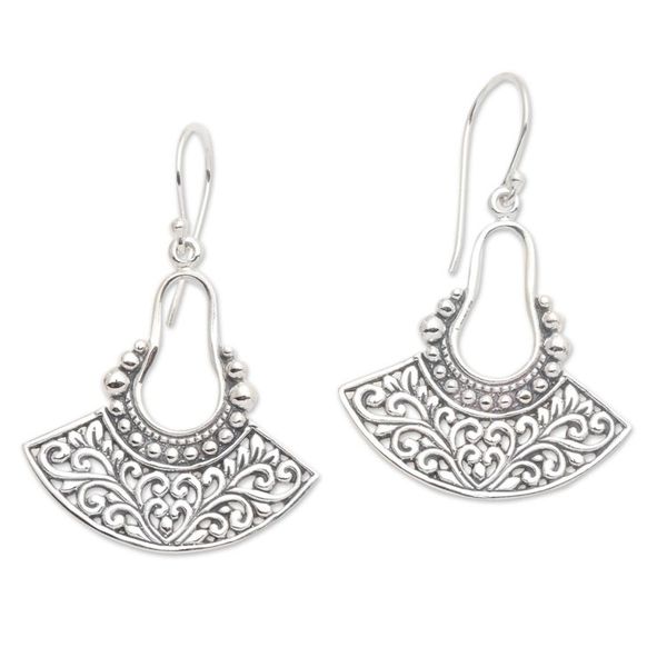 Alternate image for Balinese Sterling Silver Dangle Earrings Tendrils of Spring