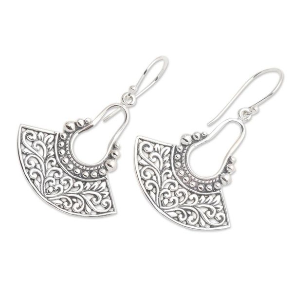 Alternate image for Balinese Sterling Silver Dangle Earrings Tendrils of Spring