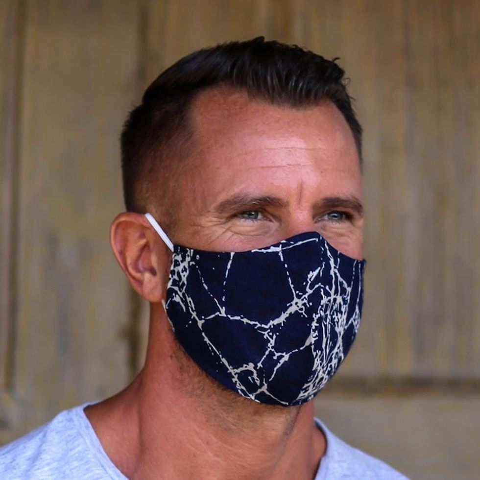 Handmade Cotton Face Masks Family Pack Set of 4 'Crackled'