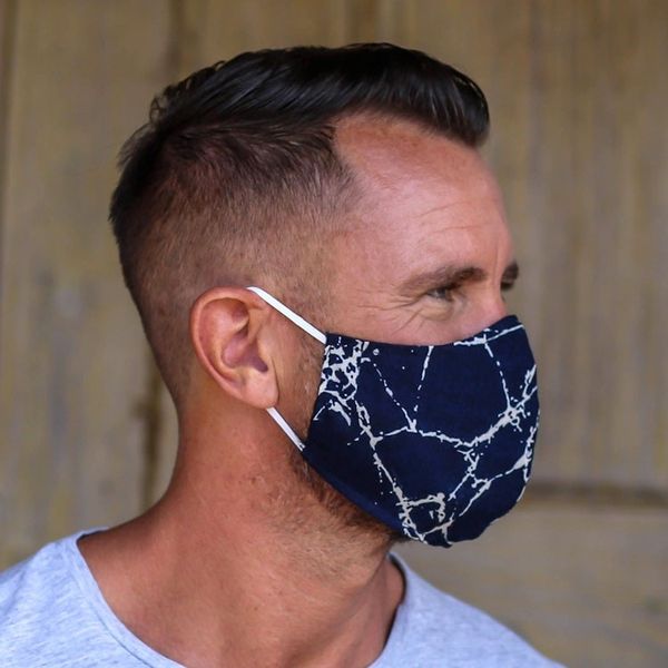 Alternate image for Handmade Cotton Face Masks Family Pack Set of 4 Crackled