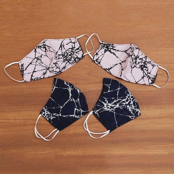 Alternate image for Handmade Cotton Face Masks Family Pack Set of 4 Crackled