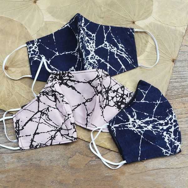 Alternate image for Handmade Cotton Face Masks Family Pack Set of 4 Crackled