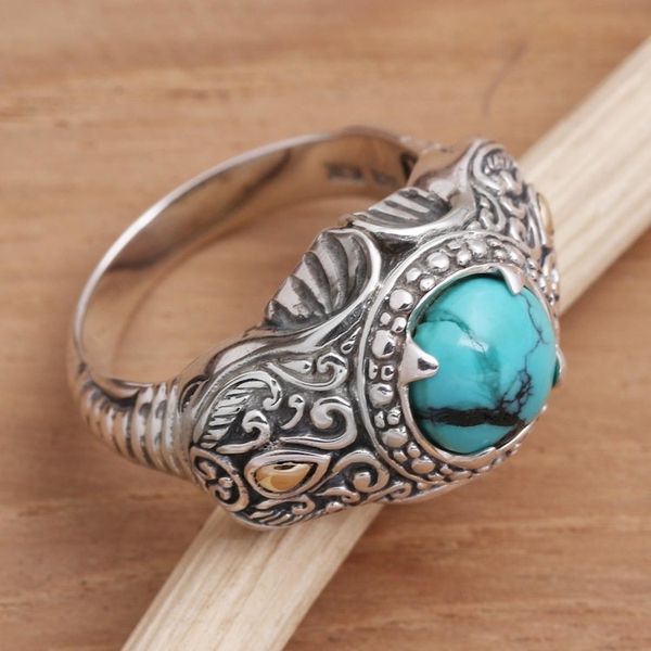 Alternate image for Mens Gold Accented Sterling Silver Elephant Ring Maharaja