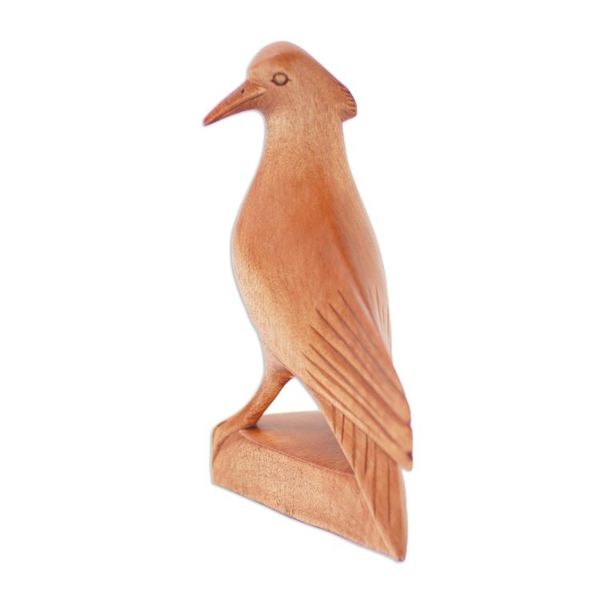 Alternate image for Hand Made Suar Wood Bird Sculpture Baby Dove