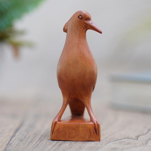 Alternate image for Hand Made Suar Wood Bird Sculpture Baby Dove
