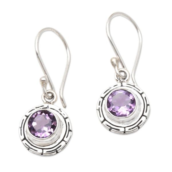 Alternate image for Sterling Silver and Amethyst Dangle Earrings Soft Beauty