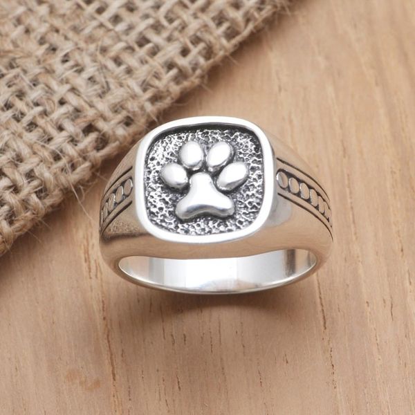 Alternate image for Sterling Silver Paw Print Signet Ring True Loyalty