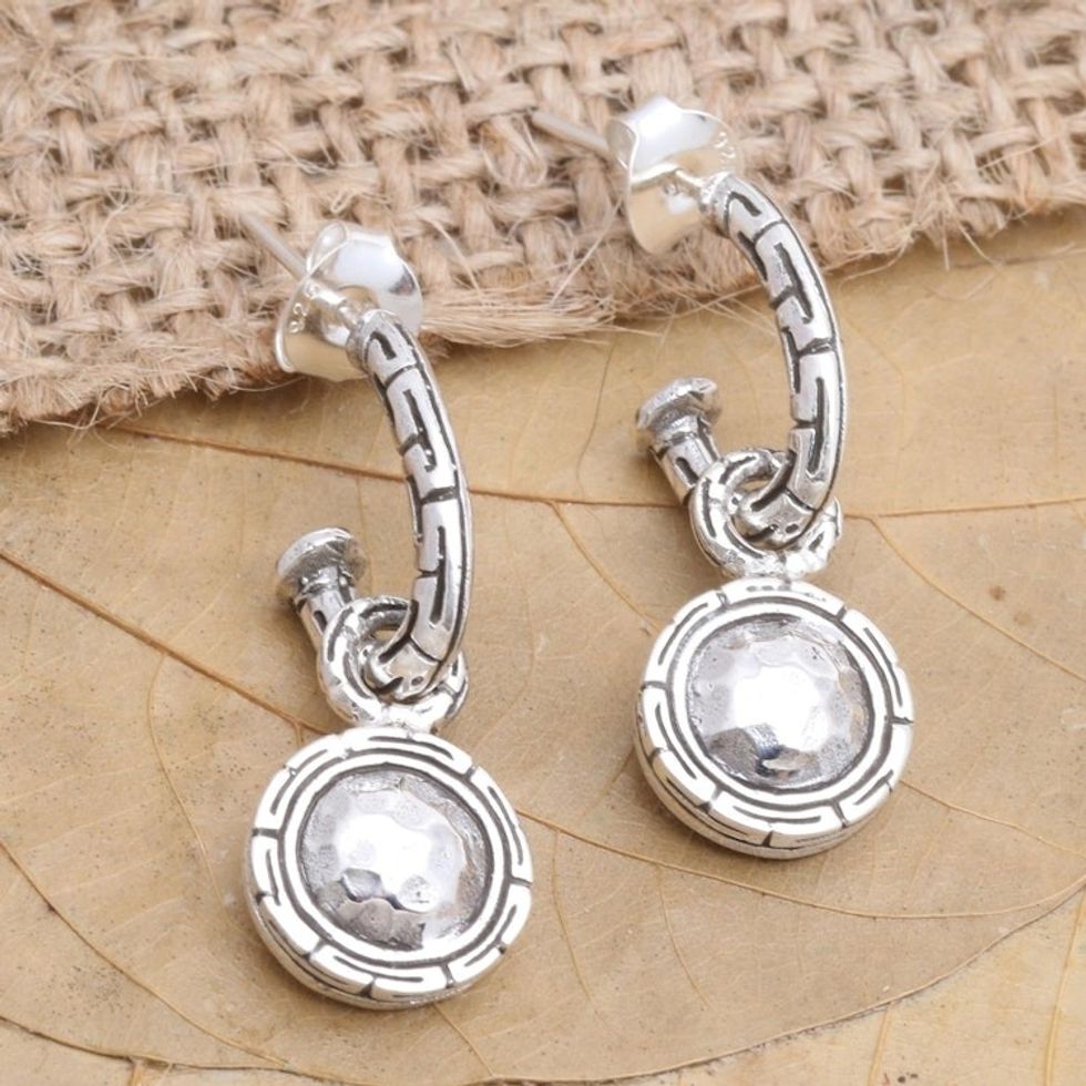 Handmade Sterling Silver Dangle Earrings from Bali 'Pure Air'
