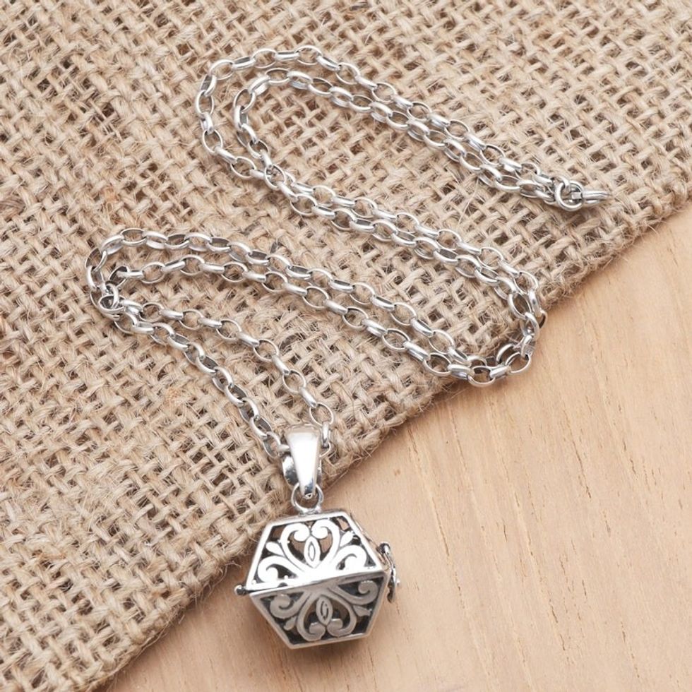 Hand Crafted Sterling Silver Locket Necklace 'Lucky Locket'