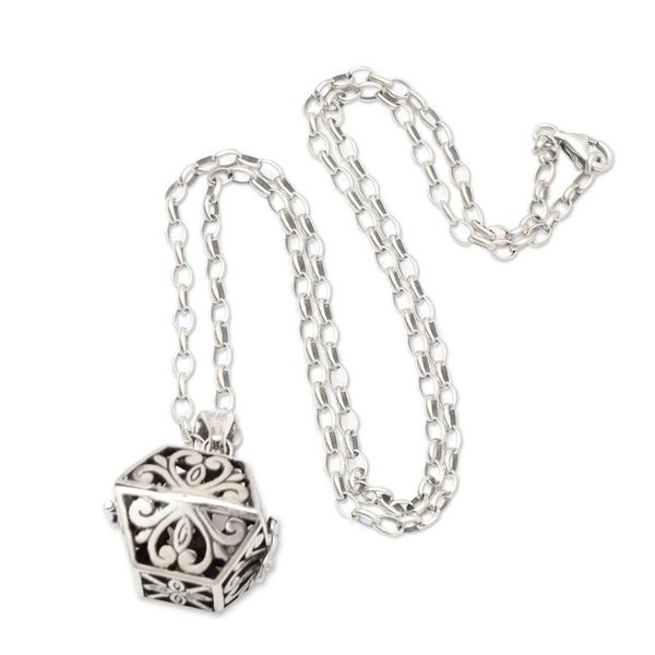 Alternate image for Hand Crafted Sterling Silver Locket Necklace Lucky Locket