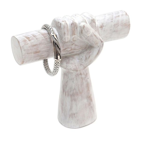 Alternate image for Artisan Made Jempinis Wood Jewelry Holder Winning Hand in White