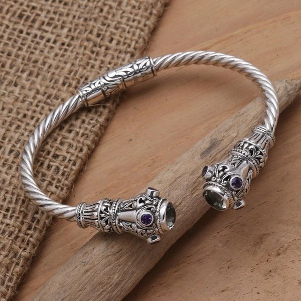 Alternate image for Amethyst-Accented Prasiolite Cuff Bracelet Cherish