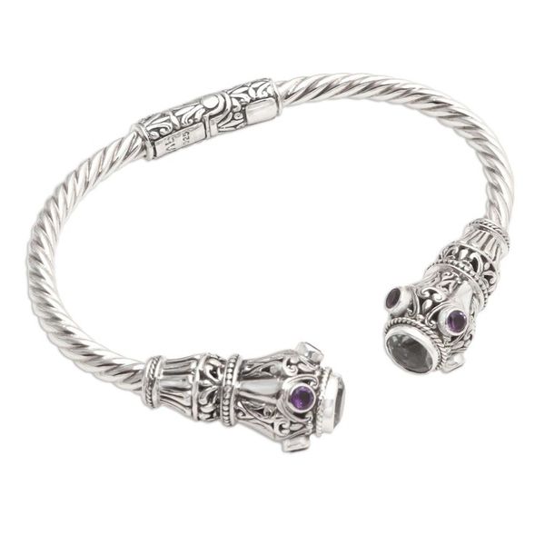 Alternate image for Amethyst-Accented Prasiolite Cuff Bracelet Cherish