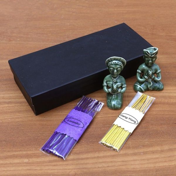 Alternate image for Artisan Crafted Ceramic Incense Set Aromatherapy Night