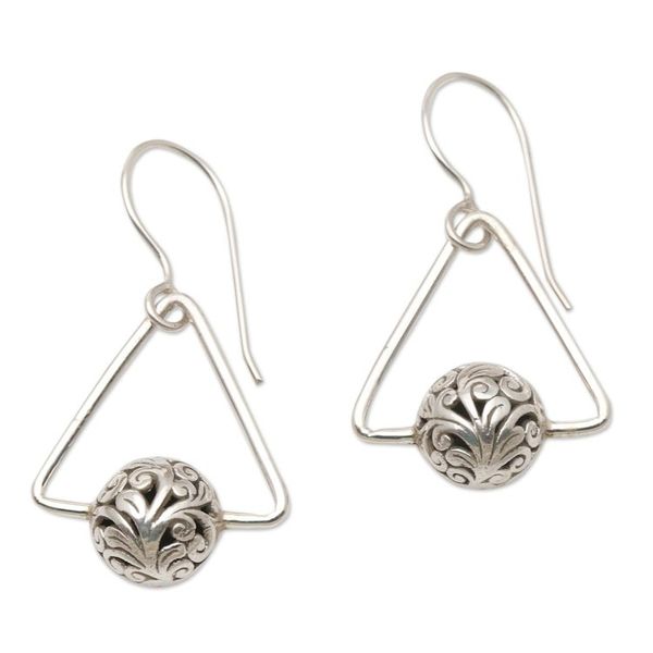 Alternate image for Hand Made Sterling Silver Triangle Dangle Earrings Half Hope