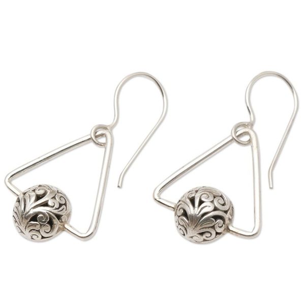 Alternate image for Hand Made Sterling Silver Triangle Dangle Earrings Half Hope