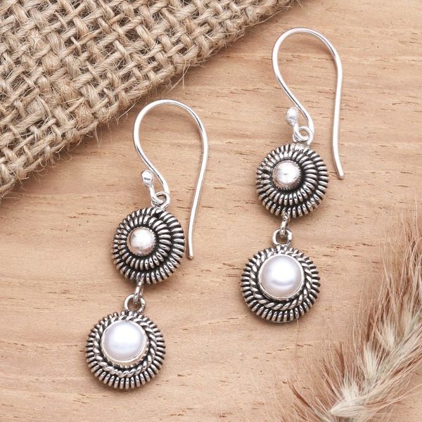 Alternate image for Cultured Freshwater Pearl and Sterling Silver Earrings Remain in Light