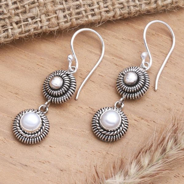 Alternate image for Cultured Freshwater Pearl and Sterling Silver Earrings Remain in Light