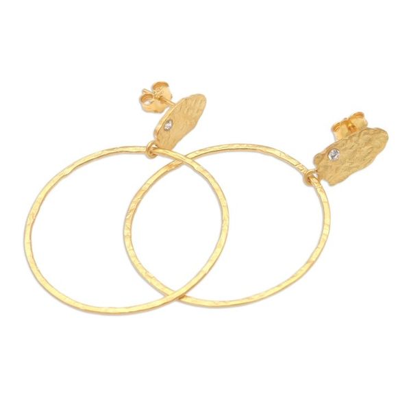 Alternate image for Gold-Plated Cubic Zirconia Dangle Earrings Euphoria in Gold