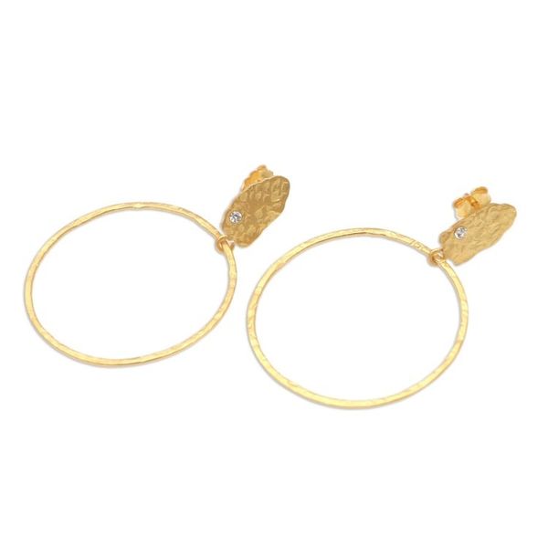 Alternate image for Gold-Plated Cubic Zirconia Dangle Earrings Euphoria in Gold