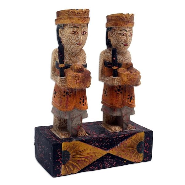 Alternate image for Handmade Albesia Wood Statuette from Bali Soft Tone