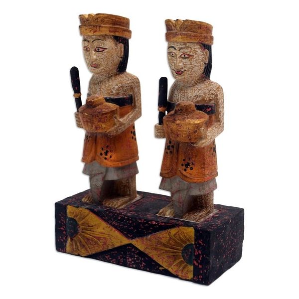 Alternate image for Handmade Albesia Wood Statuette from Bali Soft Tone