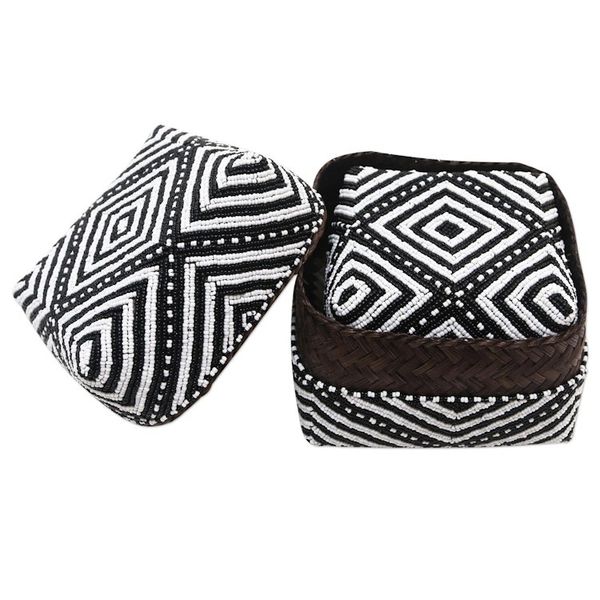 Alternate image for Embellished Decorative Bamboo Boxes Set of 3 Diamond Trance
