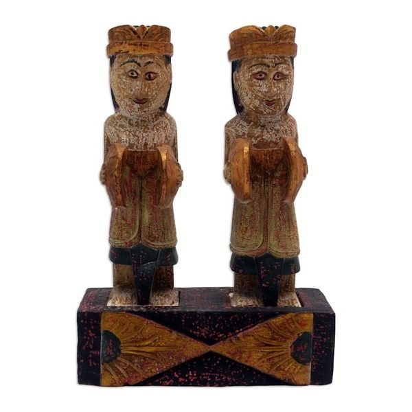 Alternate image for Hand Made Albesia Wood Statuette Accompanying Ceng Ceng