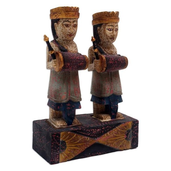 Alternate image for Hand Made Albesia Wood Statuette Accompanying Ceng Ceng