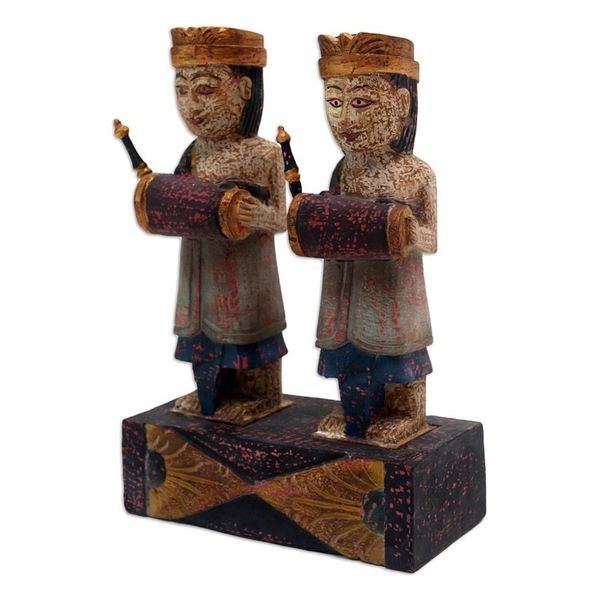 Alternate image for Hand Made Albesia Wood Statuette Accompanying Ceng Ceng