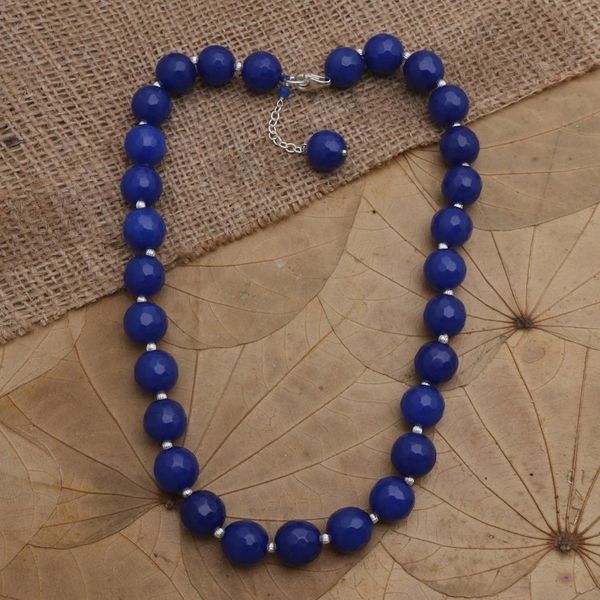 Alternate image for Balinese Sterling Silver and Agate Beaded Necklace Evening Cocktail in Midnight