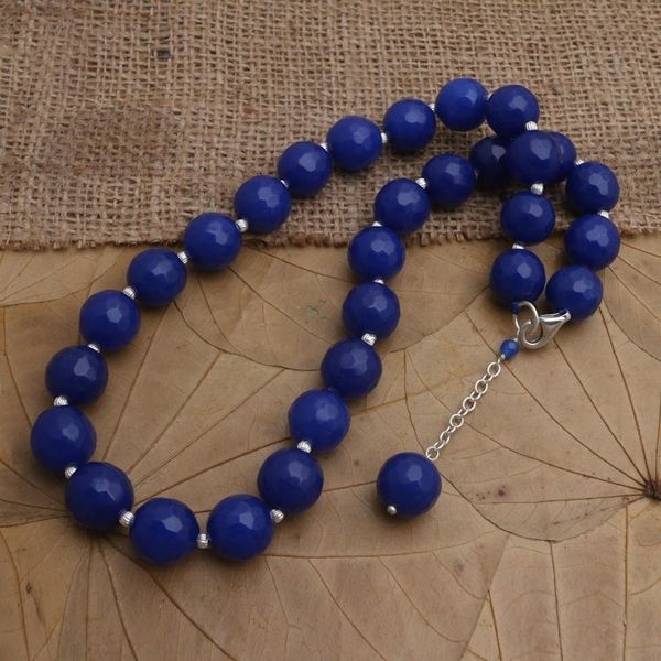 Alternate image for Balinese Sterling Silver and Agate Beaded Necklace Evening Cocktail in Midnight