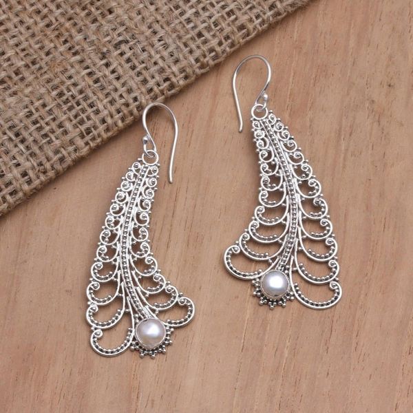 Alternate image for Artisan Crafted Cultured Pearl Dangle Earrings Law of Nature
