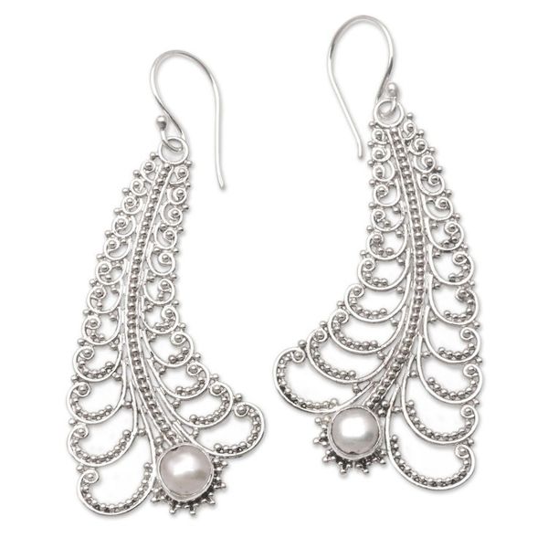 Alternate image for Artisan Crafted Cultured Pearl Dangle Earrings Law of Nature