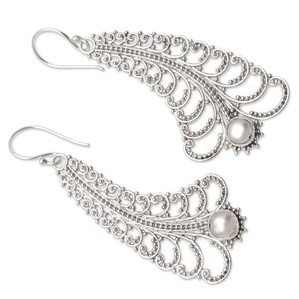 Alternate image for Artisan Crafted Cultured Pearl Dangle Earrings Law of Nature