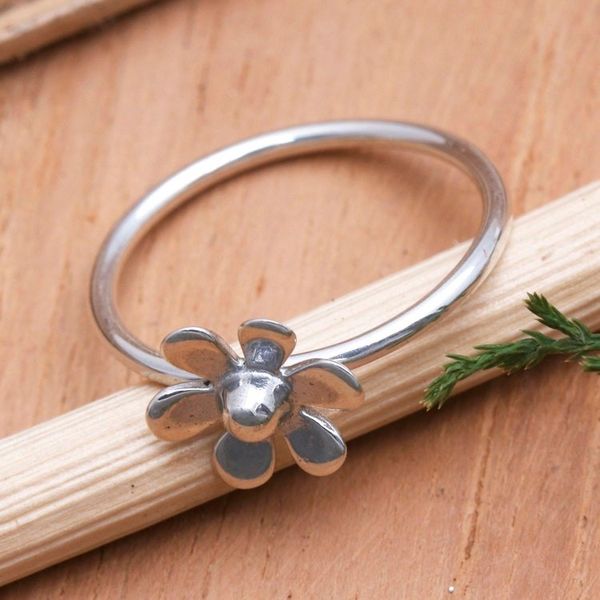 Alternate image for Sterling Silver Floral Cocktail Ring Innocent Bloom