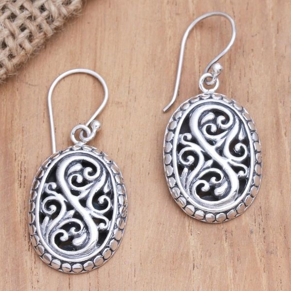Alternate image for Hand Crafted Sterling Silver Dangle Earrings Perfect Strangers