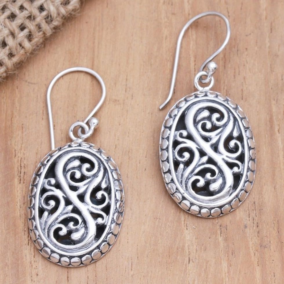 Hand Crafted Sterling Silver Dangle Earrings 'Perfect Strangers'